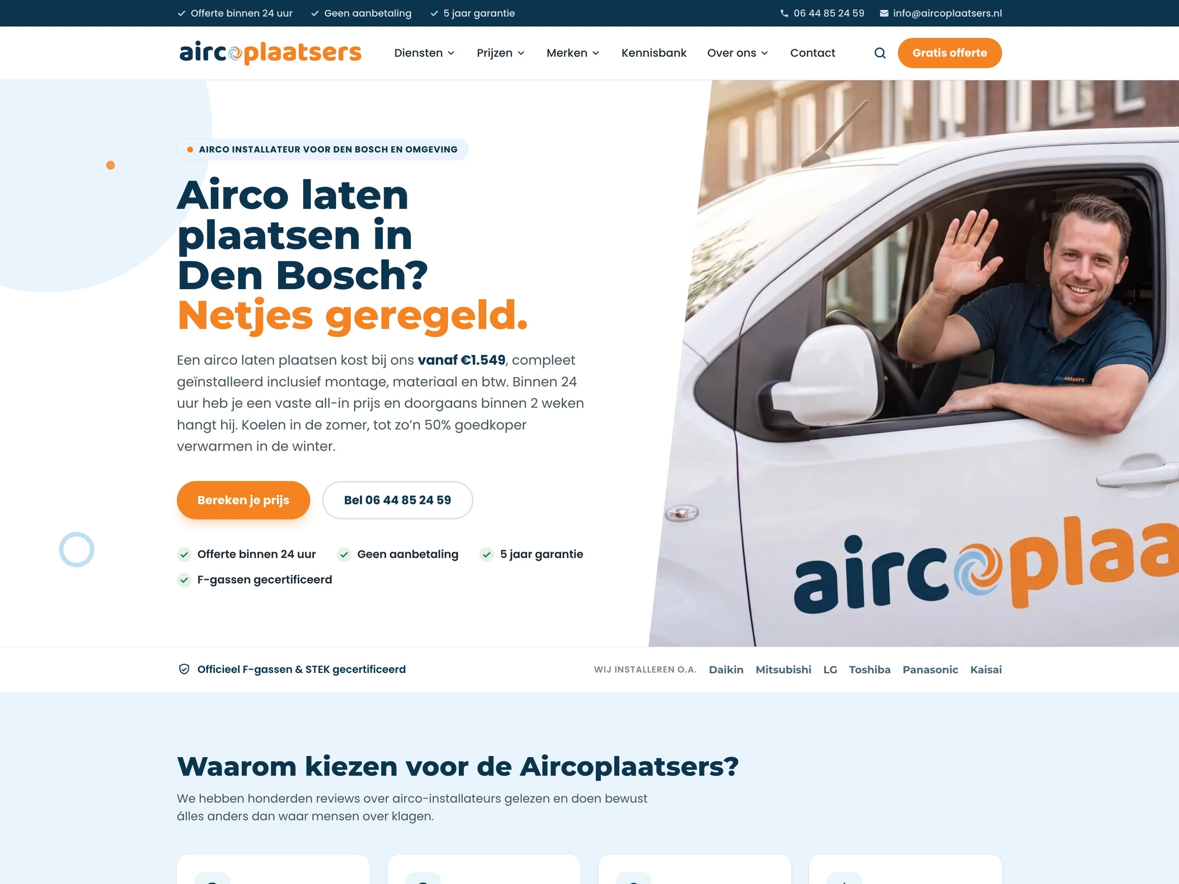 Website van Aircoplaatsers