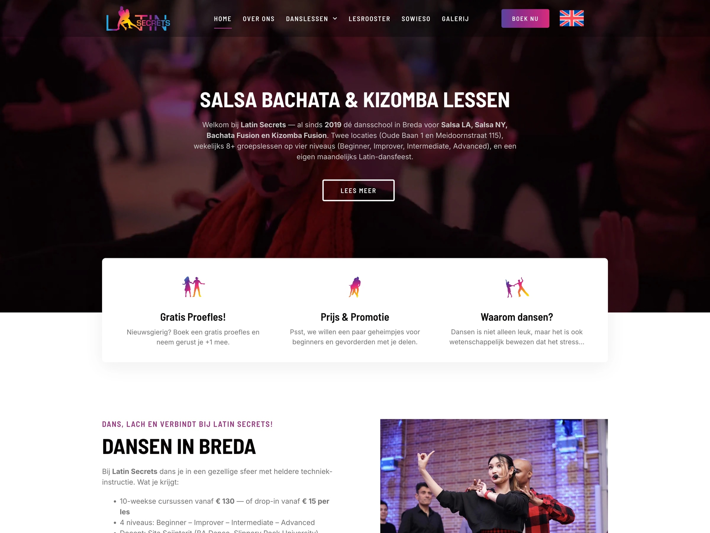 Website van Latin Secrets