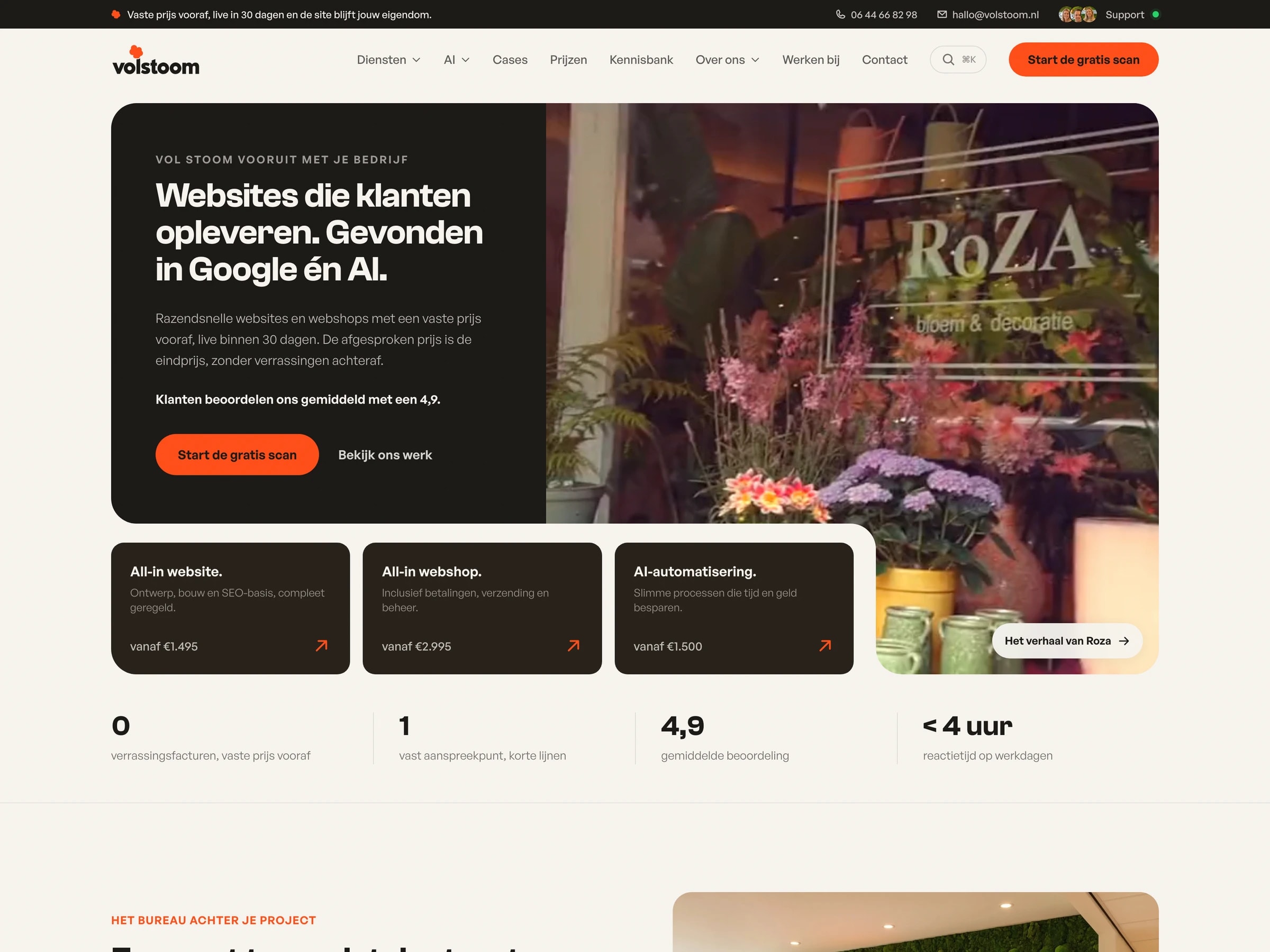 Website van Volstoom